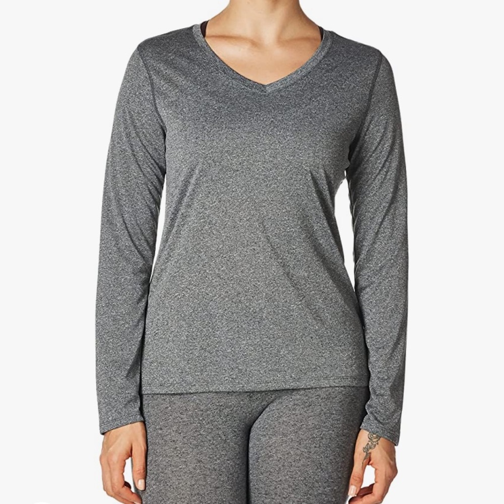 Hanes long sleeve shirt sz L grey/gray